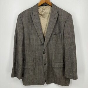 John Varvatos Star USA Blazer Jacket Men's Size 46 Gray‎ Wool Linen Blend Tweed
